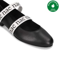 Ballerine vegan Aure noire — vue de dessus bout plat