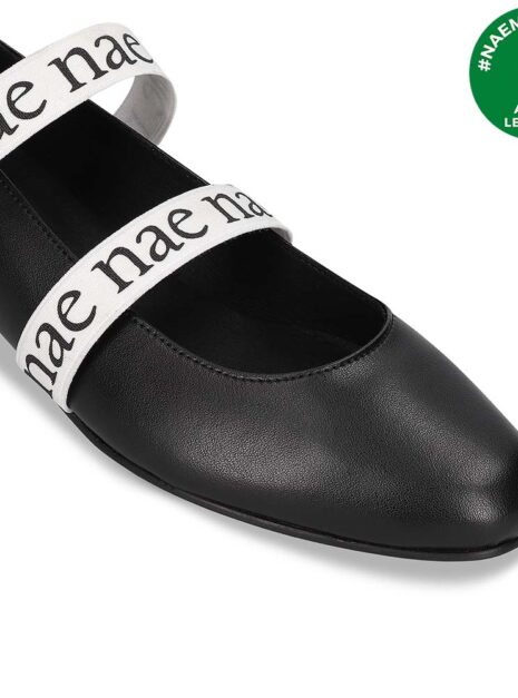 Aure_Black_3.jpg Ballerine vegan Aure noire — vue de dessus bout plat