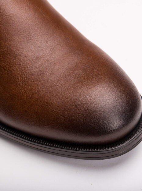 Chelsea boot vegan Basti marron — vue détaillée bout rond