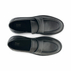 Mocassin vegan Cesar noir — vue détaillée en microfibre