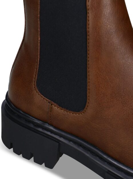 Bottine chelsea vegan Molly marron en cuir végan — bout rond confiant