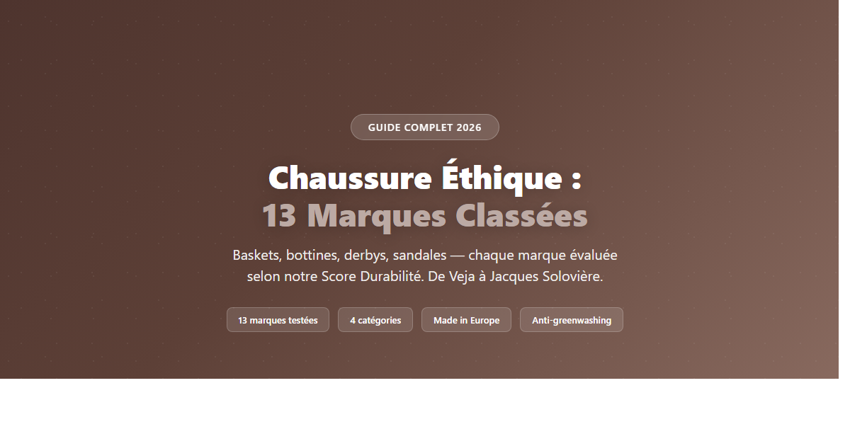 Chaussure ethique : guide complet de la chaussure responsable